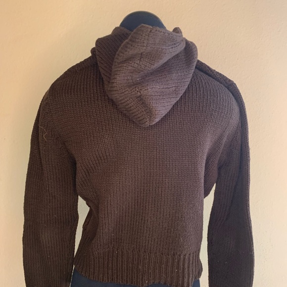 70s Hoodie Swede Sweater Size Medium Awesome Look in near perfect shape Brown - Picture 7 of 11